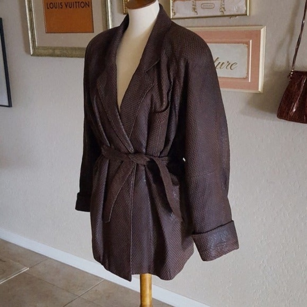 Vintage - Leather Work Brown Leather Coa